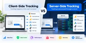 server-side tracking vs client-side tracking