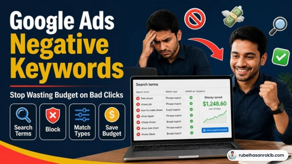 Google Ads negative keywords guide by Rubel Hasan Rokib