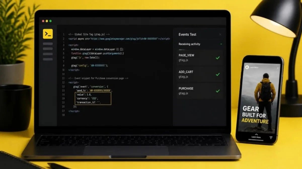 Snap Pixel code installed on a website with test events