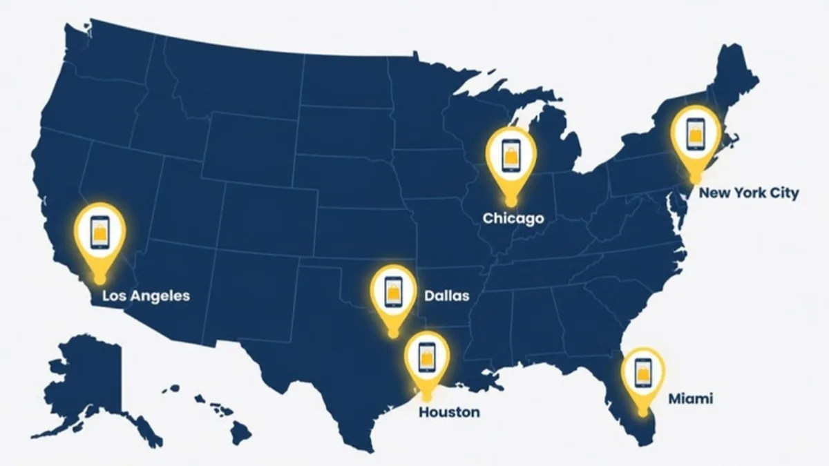 US cities for Snapchat Ads local targeting: New York City, Los Angeles, Chicago, Dallas, Houston and Miami