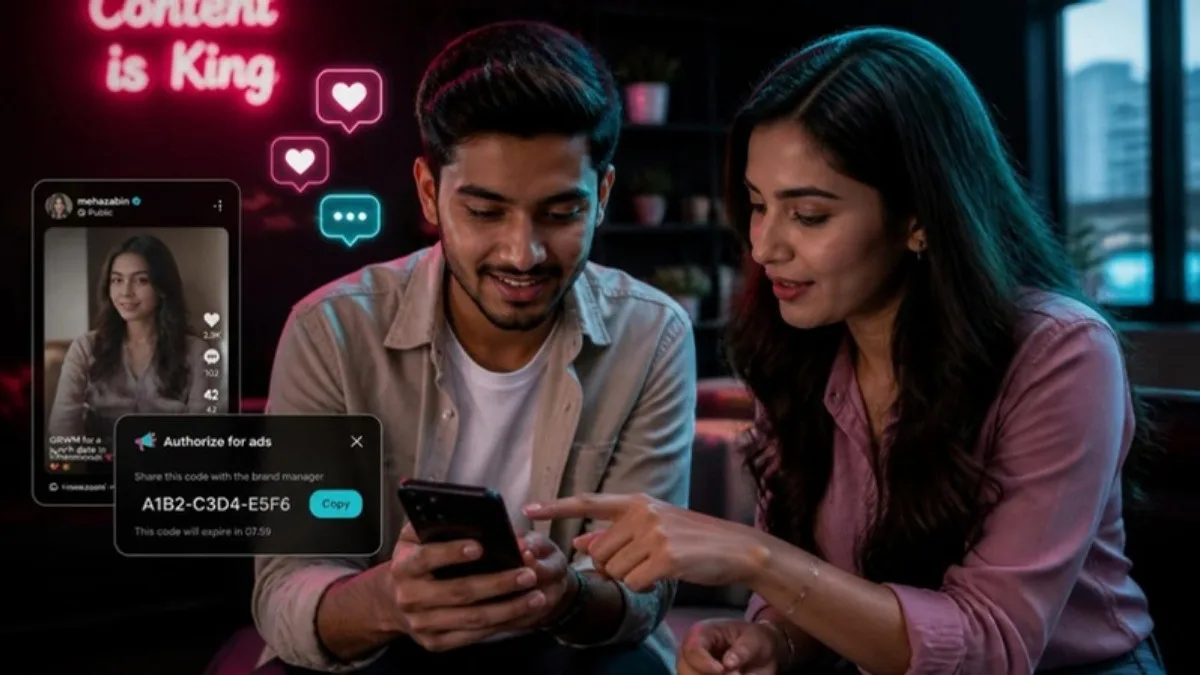 Brand and creator authorizing a TikTok post for Spark Ads
